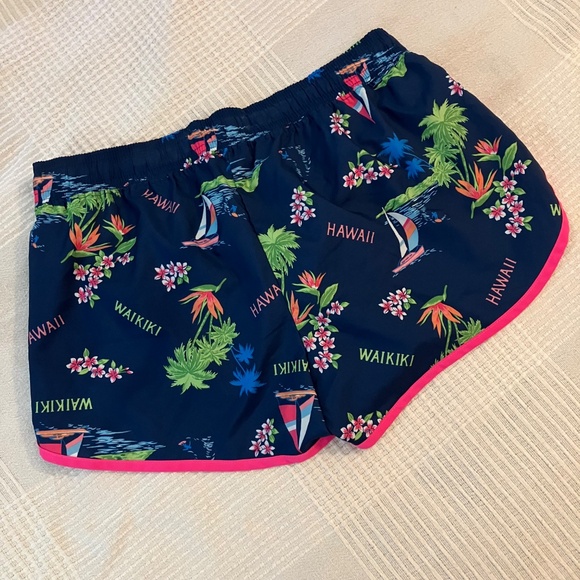 Hollister Women's Girls Size S Swim Active Shorts Hawaii Waikiki Hot Pink & Blue - Picture 4 of 5